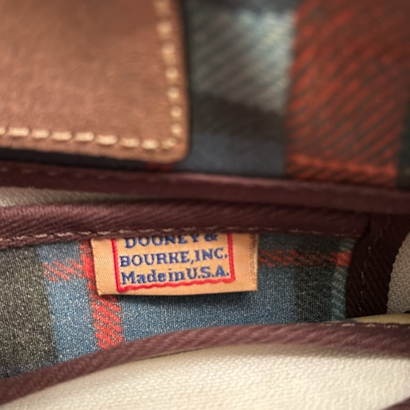 Vintage Dooney & Bourke Madras Ladybug Picnic Patchwork Plaid Handbag - Picture 14 of 15